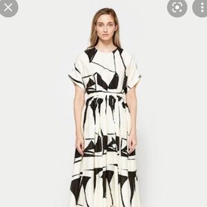 ISO Black Crane Pleated Dress